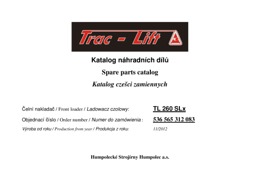 Trac-Lift TL_260_SLX Parts manual catalog PDF Download