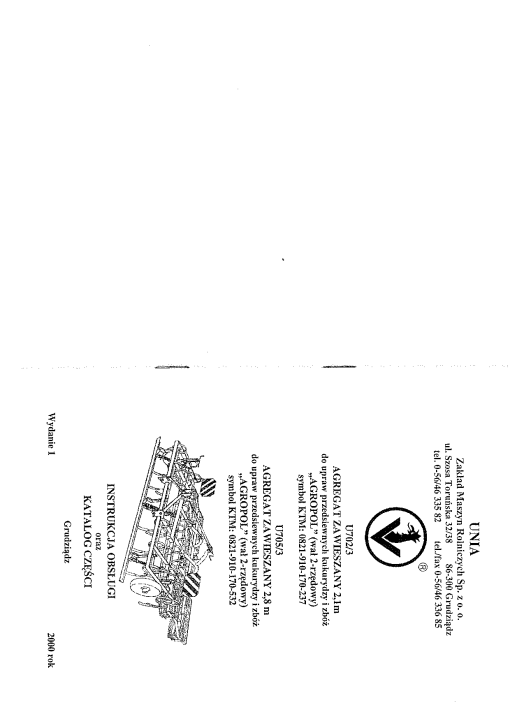 Unia U702_705 Parts manual catalog PDF Download