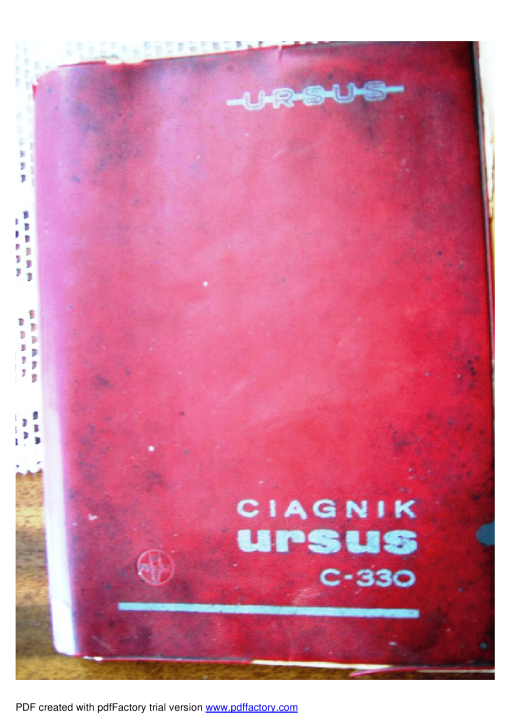 Ursus C-330 Parts manual catalog PDF Download