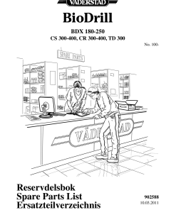 Vaderstad BioDrill-BDX-180-250-CS-300-400--CR-300-400--TD-300 Parts manual catalog PDF Download