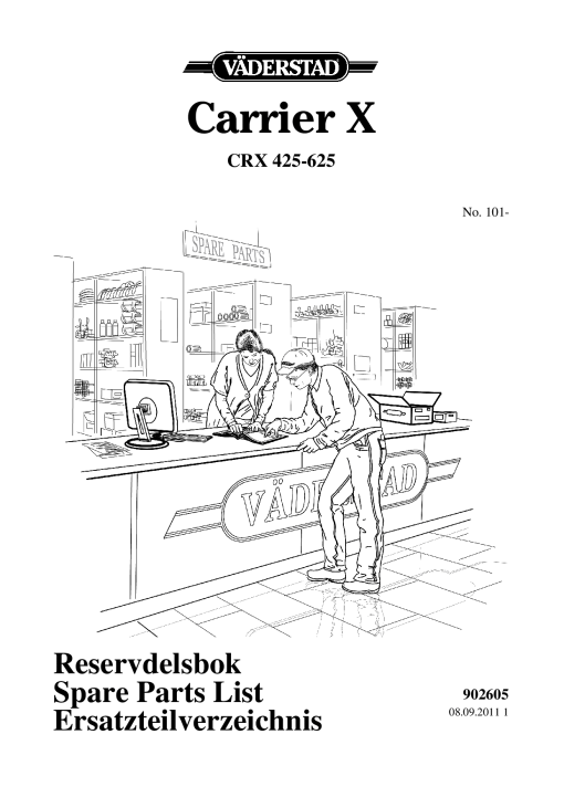 Vaderstad Carrier-X-CRX-425-625 Parts manual catalog PDF Download