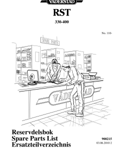 Vaderstad RST-330-440 Parts manual catalog PDF Download
