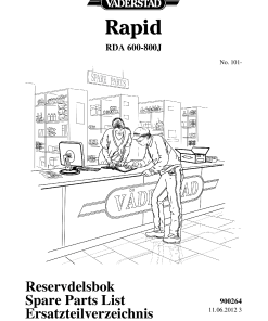 Vaderstad Rapid RDA 600-800J Parts manual catalog PDF Download