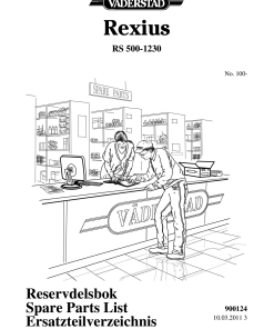 Vaderstad Rexius-RS-500-1230 Parts manual catalog PDF Download