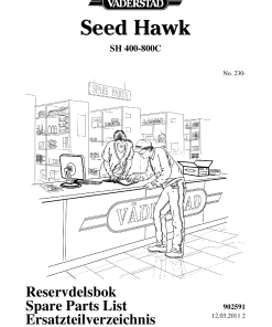 Vaderstad Seed-Hawk-SH-400-800C Parts manual catalog PDF Download