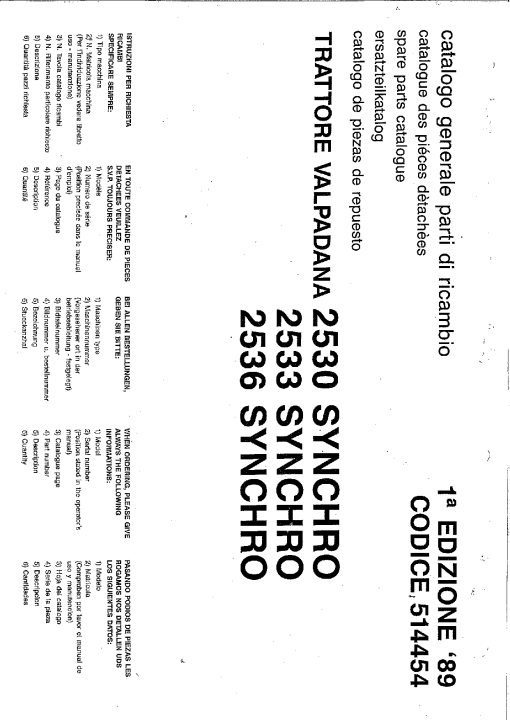 Valpadana 2530_2533_2536 Parts manual catalog PDF Download