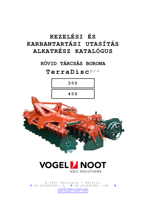 Vogel&Noot Terradisc_300_400 Parts manual catalog PDF Download