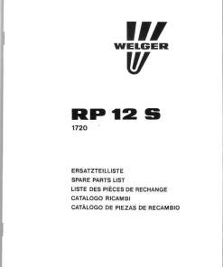 Welger RP12S Round Baler Parts manual catalog PDF Download
