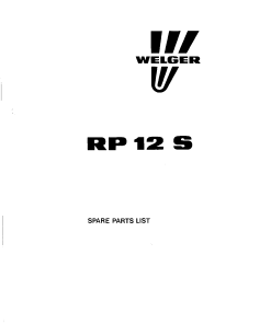 Welger RP12S_1988 Round Baler Parts manual catalog PDF Download