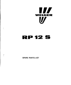 Welger RP12S_1990 Round Baler Parts manual catalog PDF Download