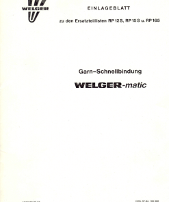 Welger RP12S_RP15S_RP165_Welger-matic Round Baler Parts manual catalog PDF Download