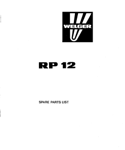 Welger RP12_1985 Round Baler Parts manual catalog PDF Download
