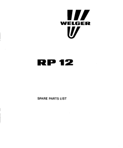 Welger RP12_1987 Round Baler Parts manual catalog PDF Download