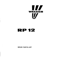Welger RP12_1988 Round Baler Parts manual catalog PDF Download