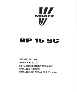 Welger RP15SC_1993 Round Baler Parts manual catalog PDF Download