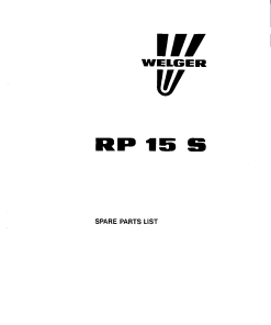 Welger RP15S_1989 Round Baler Parts manual catalog PDF Download