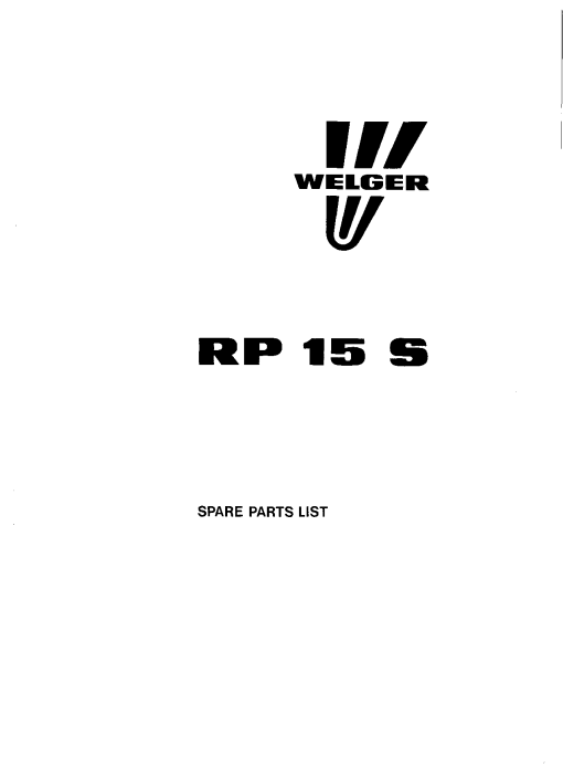 Welger RP15S_1989 Round Baler Parts manual catalog PDF Download