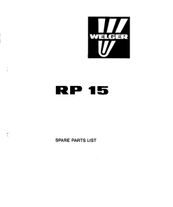 Welger RP15_1985 Round Baler Parts manual catalog PDF Download