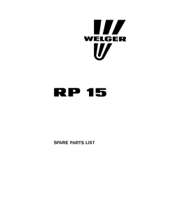Welger RP15_1988 Round Baler Parts manual catalog PDF Download