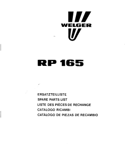 Welger RP165_1991 Round Baler Parts manual catalog PDF Download