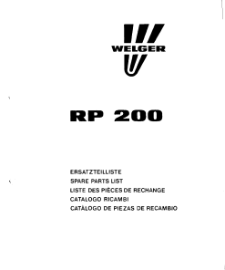 Welger RP200_1993 Round Baler Parts manual catalog PDF Download