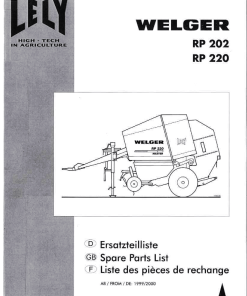 Welger RP202_RP220_2000 Round Baler Parts manual catalog PDF Download