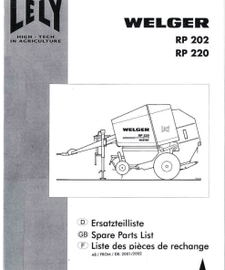Welger RP202_RP220_2002 Round Baler Parts manual catalog PDF Download