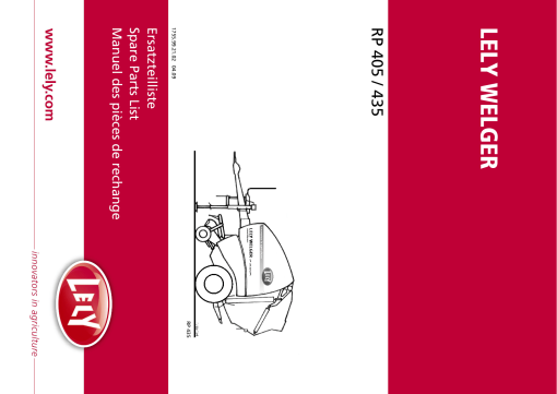 Welger RP405_RP435_2009 Round Baler Parts manual catalog PDF Download