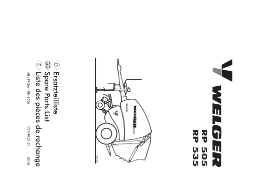 Welger RP505_RP535 Round Baler Parts manual catalog PDF Download