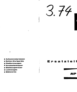Welger ap42_03.74 Parts manual catalog PDF Download