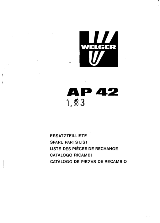 Welger ap42_03.83 Parts manual catalog PDF Download