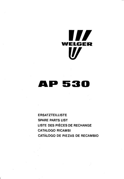 Welger ap530_12.94 Parts manual catalog PDF Download