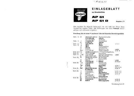 Welger ap61_04.71 Parts manual catalog PDF Download