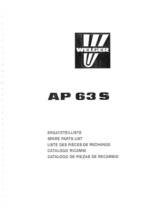 Welger ap63S Parts manual catalog PDF Download