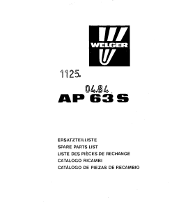 Welger ap63S_04.84 Parts manual catalog PDF Download
