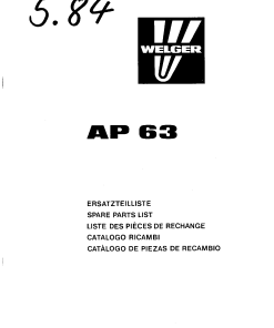 Welger ap63_05.84 Parts manual catalog PDF Download