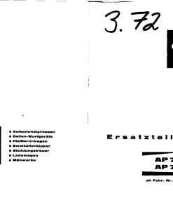 Welger ap71_03.72 Parts manual catalog PDF Download