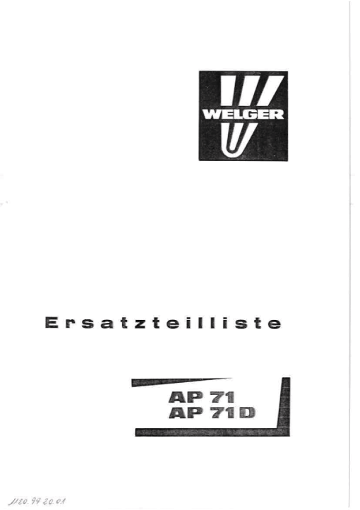 Welger ap71_06.79 Parts manual catalog PDF Download