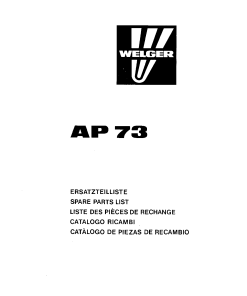 Welger ap73 Parts manual catalog PDF Download