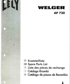 Welger ap730_ Parts manual catalog PDF Download