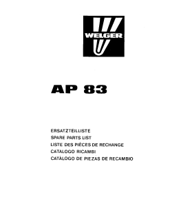 Welger ap83 Parts manual catalog PDF Download