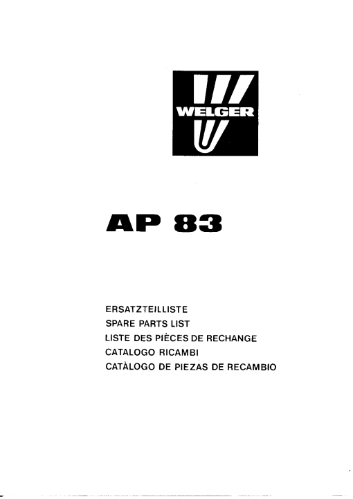 Welger ap83 Parts manual catalog PDF Download