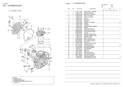 Yanmar L48AE-DE-d1-1 Parts manual catalog PDF Download