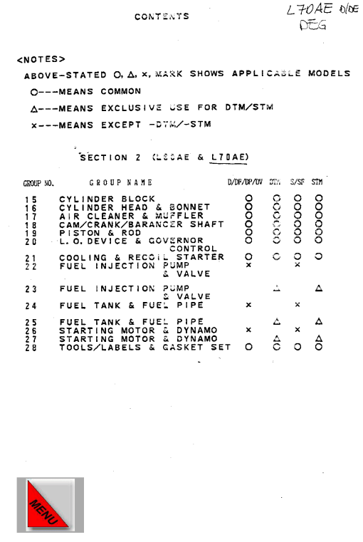 Yanmar L70AE Parts manual catalog PDF Download