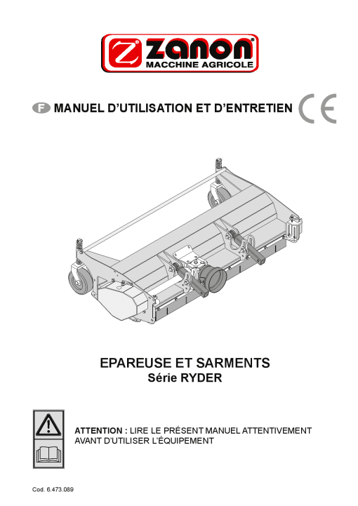 Zanon Ryder Parts manual catalog PDF Download