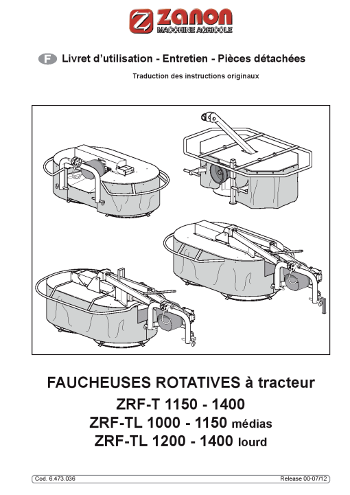 Zanon ZRF-T_ZRF-TL Parts manual catalog PDF Download
