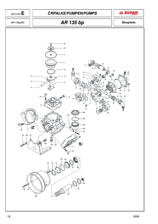 Zupan AR135BP Parts manual catalog PDF Download