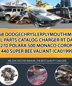 1968 DodgeChryslerPlymouthImperial Parts Catalog Charger RT Dart Gt 270 Polara 500 Monaco Coronet RT 440 Super Bee Valiant (CA019994)