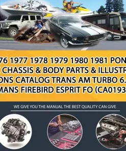 1976 1977 1978 1979 1980 1981 Pontiac Chassis & Body Parts & Illustrations Catalog Trans Am Turbo 6.6L Lemans Firebird Esprit Fo (CA019391)
