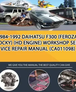 1984-1992 Daihatsu F300 (Feroza, Rocky) (Hd Engine) Workshop Service Repair Manual (CA011098)